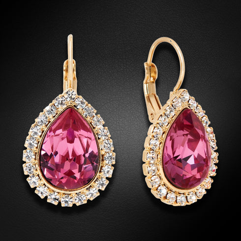 Auskarai "Debesų Lašas (Rožė)" su Swarovski™ kristalais